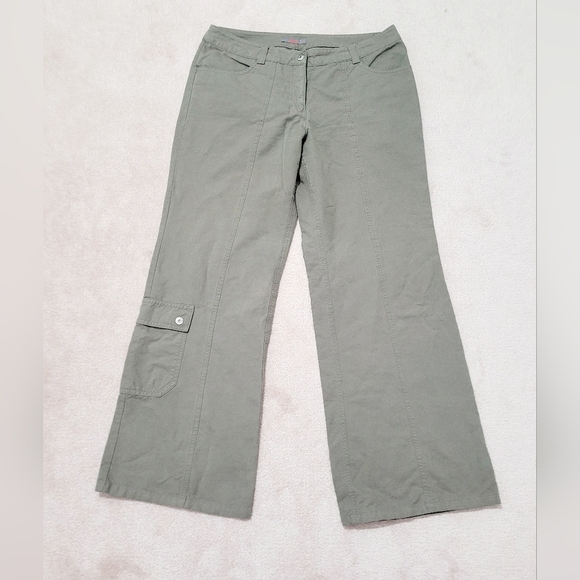 S. Oliver Pants Wide Leg Cargo Y2K Army Green Woman's Size 40 TINKA - Picture 1 of 12